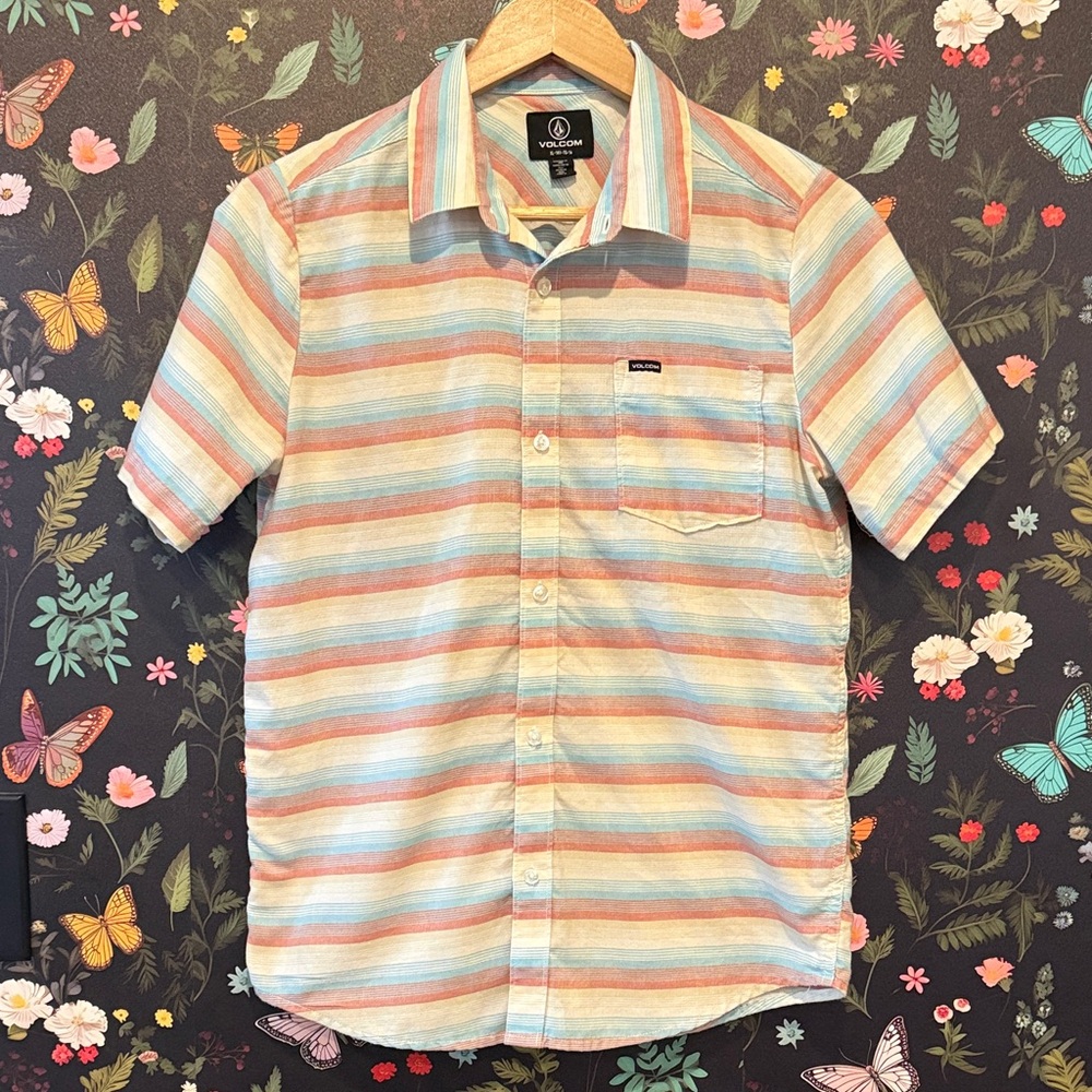 Volcom teen Multicolor Striped Button Down Shirt